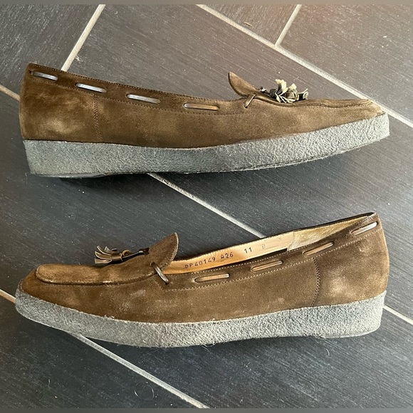 Ladies Suede Ferragamo Loafers - Picture 5 of 6